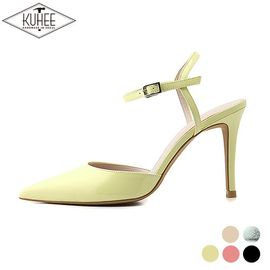 [KUHEE] Sling-back(7095) 6/7/8/9cm- high heels middle heel stelletto glossy leather basic handmade shoes - Made in Korea